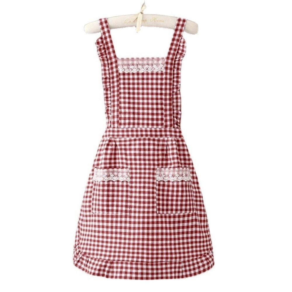 Neue Baumwoll-Küchenschürze Verschleißfest Atmungsaktiv Kochkittel Koreanischer Stil Kochschürze für Frauen Mädchen