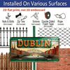 2D Flat, 1pc, Vintage Aluminium Decorative Sign, for Decorationg Only, Outdoor Wall Art (11.8×5.9 Inch), "DUBLIN" Aluminum Sign, Retro City Wall Art