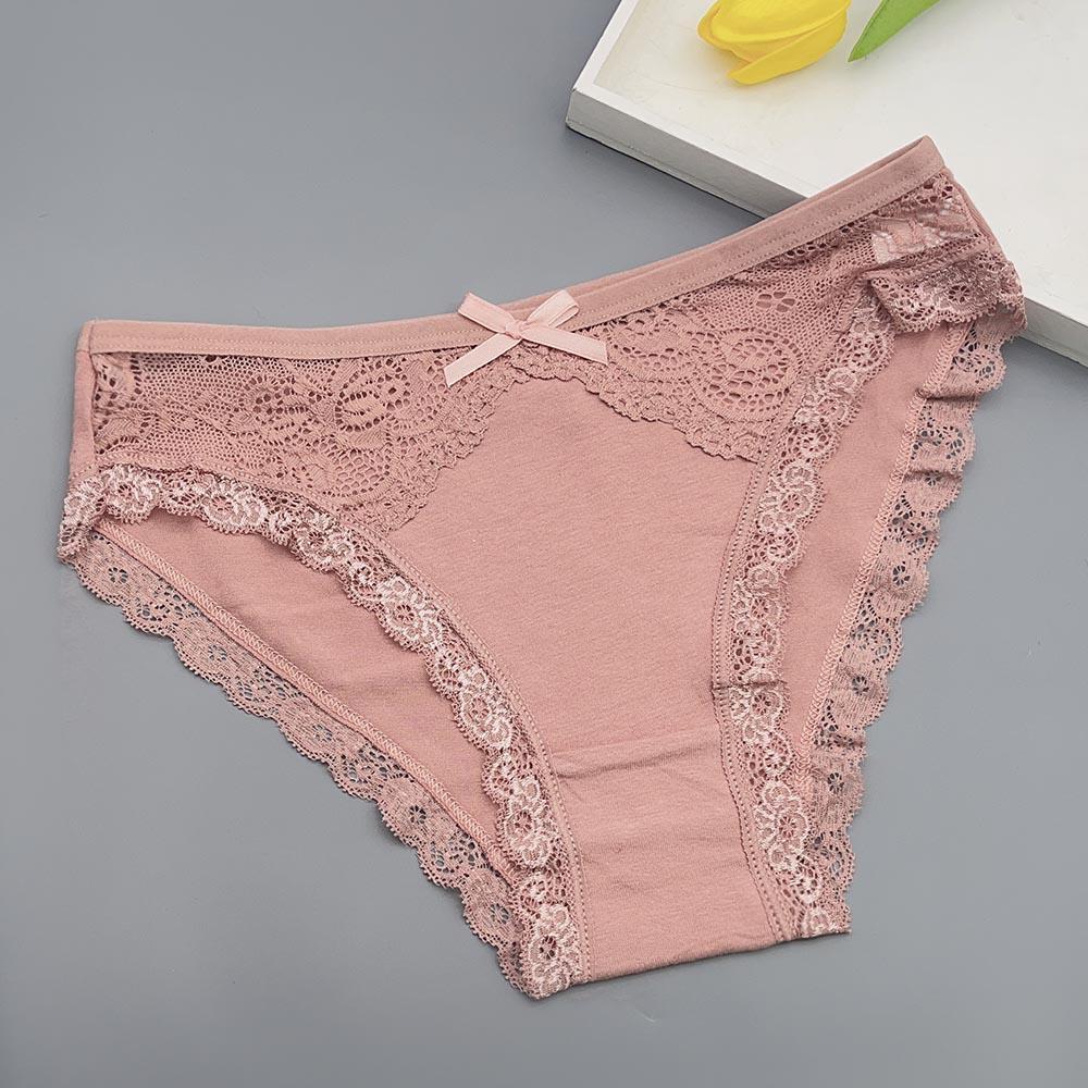 Moonflame 5 Pcs Underwear Girls Low Rise Cotton Briefs Sexy Lace Women's Panties