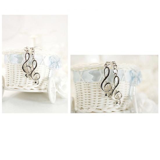 Fashion Unisex Alloy Music Note Pendant Keychain Keyring Key Ring Fob Decor
