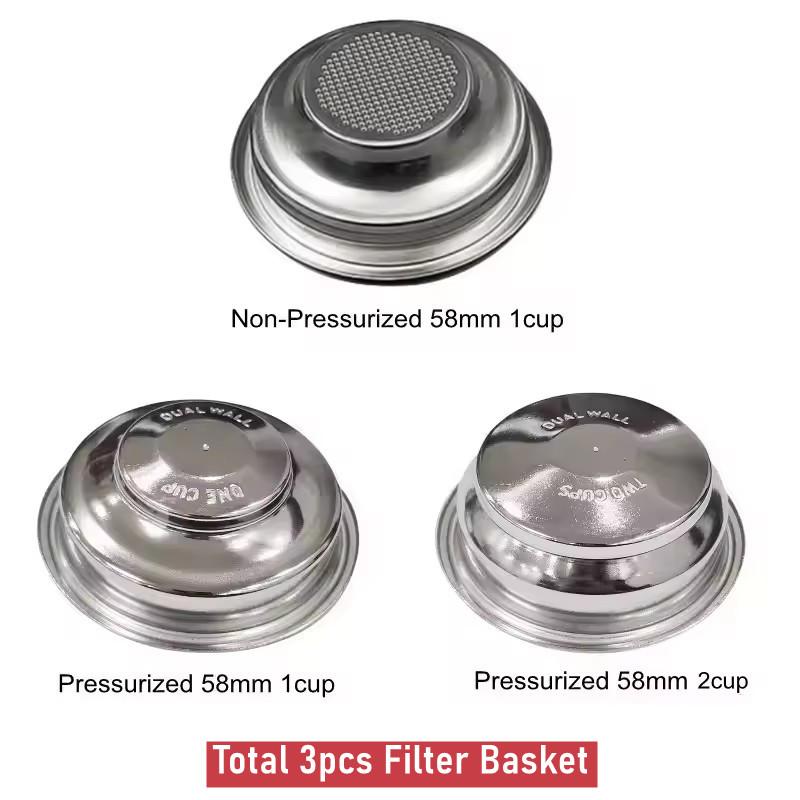 304 Edelstahl Espresso bodenloser Siebträger 58mm 2 Ohren Für Expobar/ROCKET/Lelit E61 Kaffeemaschine Barista Zubehör