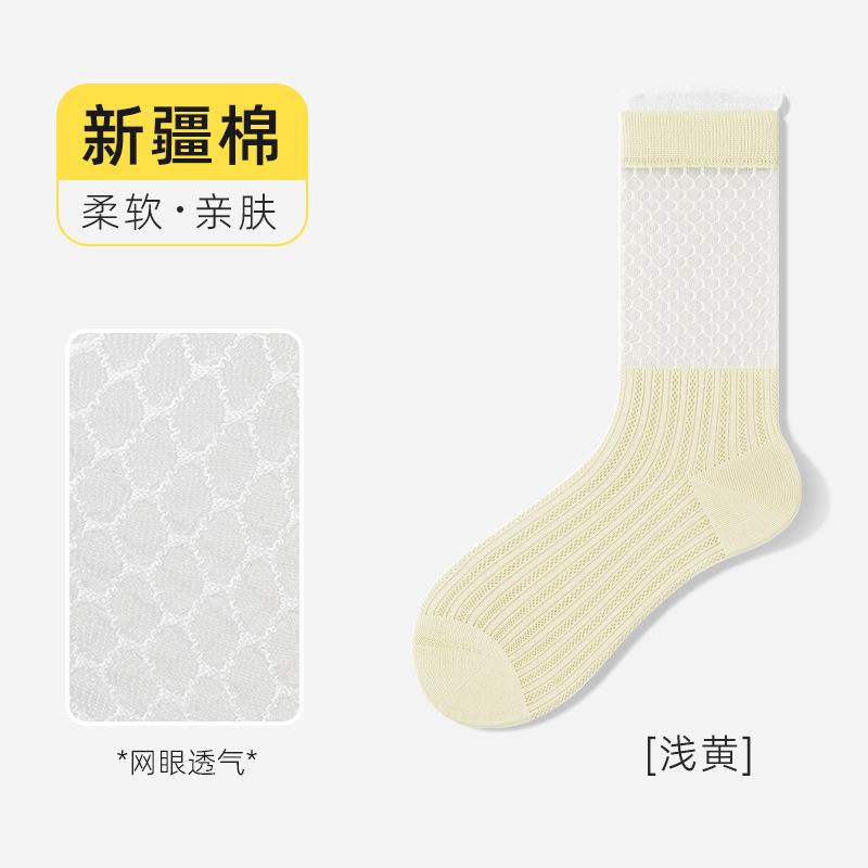 Socks Summer Hollow Mesh Breathable Socks Thin Cotton Socks Ballet Academy Wind Lace Stacking Socks