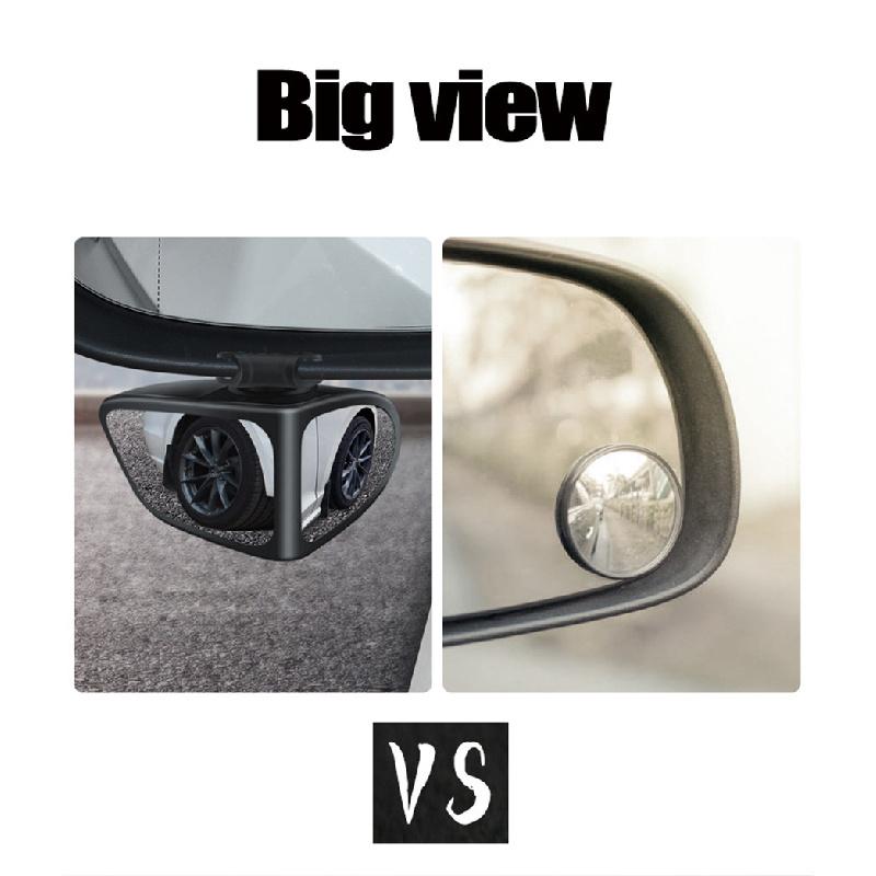 New 2 In 1 Car Convex Mirror&Blind Spot Mirror Adjustable Rear View Mirror Wheel L+R