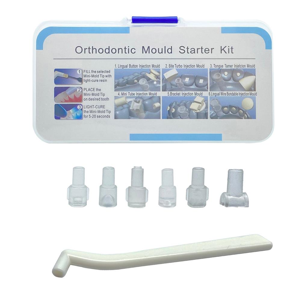 Dental Orthodontic Mould Starter Kit 6pcs Injection with Handle Orthodontic Accessories Molding Abrasives