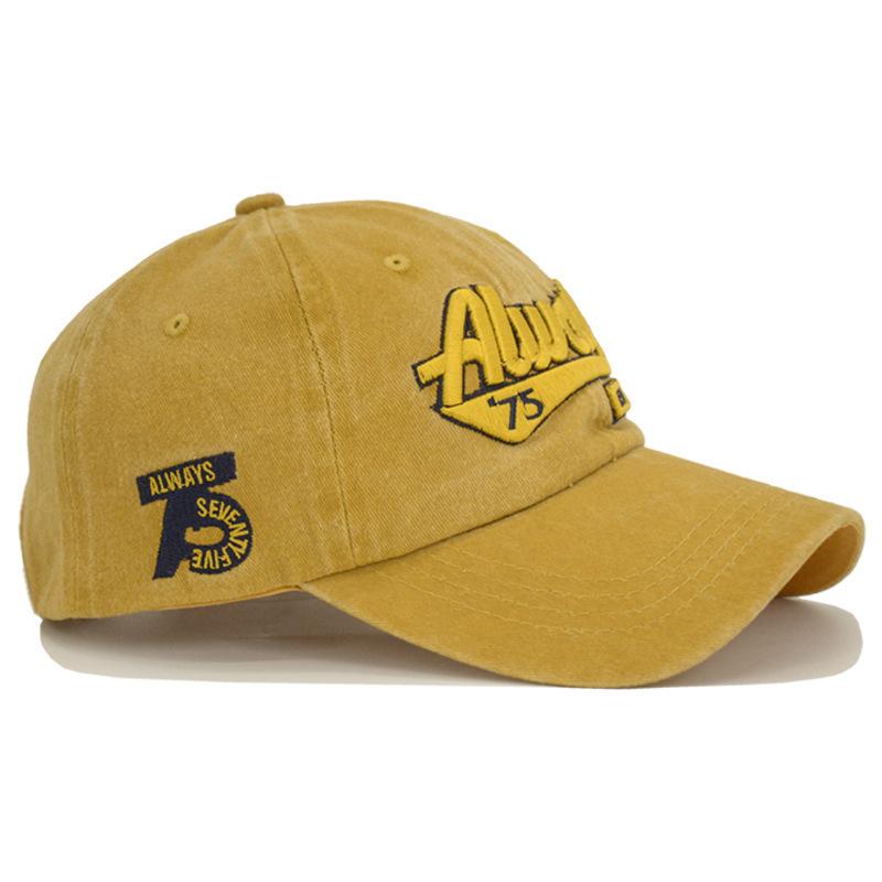 Washed Old Letter Embroidered Baseball Cap Trendy Brand Men Outdoor Sun Protection Baseball Hat Women Cotton