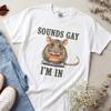 Klingt schwul, ich bin dabei T-Shirt, Niedlicher Hamster Regenbogenflagge Grafik-T-Shirt, Bi-Pride Bisexuelles Outfit, Dezente Pride-Verbündetenkleidung