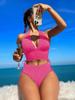 2024 Sanya Sexy Solid Lace-Up Halter Bikini Women's Swimsuit Hot Style
