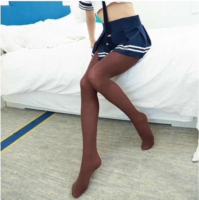 120D Candy-Colored Semi-Sheer Women's Tights - Velvet Matte Finish, Perfect for Spring/Autumn, Available In Navy Blue, Ink Green, Wine Red, White