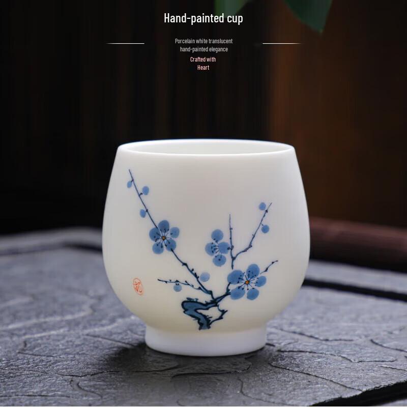 Керамическая мастер-чашка для чая Tuopai, расписанная вручную, из нефрита цвета бараньего жира