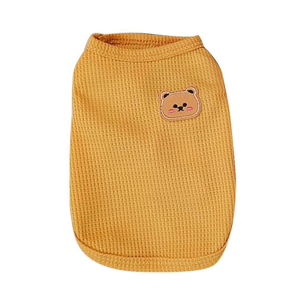 Dog Vest Camping Clothes Cute Bear Pullover Spring Summer Puppies Pajamas Basic Wafflepattern T-shirt