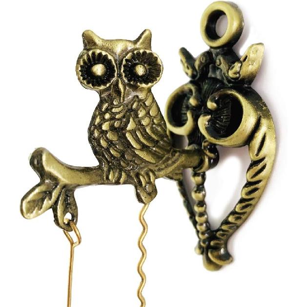 Vintage Metal Doorbell Retro/Classic Magnetic Wind Chimes Decoration for Shopkeepers, Wall Door Ornaments Indoor Outdoor, Owl