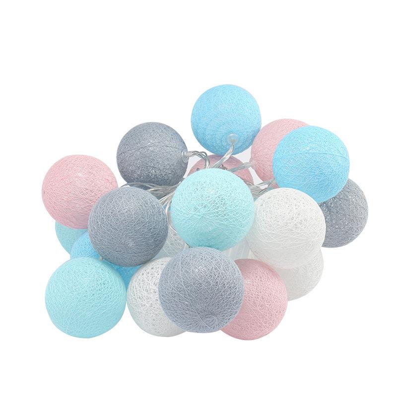 Catena di Luci a LED Palline di Cotone Thailandia - 6cm Scintillanti Decorazioni Natalizie e per la Camera da Letto