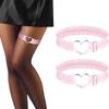 Gothic Thigh Garter Heart Lace Ruched Leg Garter Adjustable Cosplay Accessory Thigh Chain Comfortable Fashion Legwear