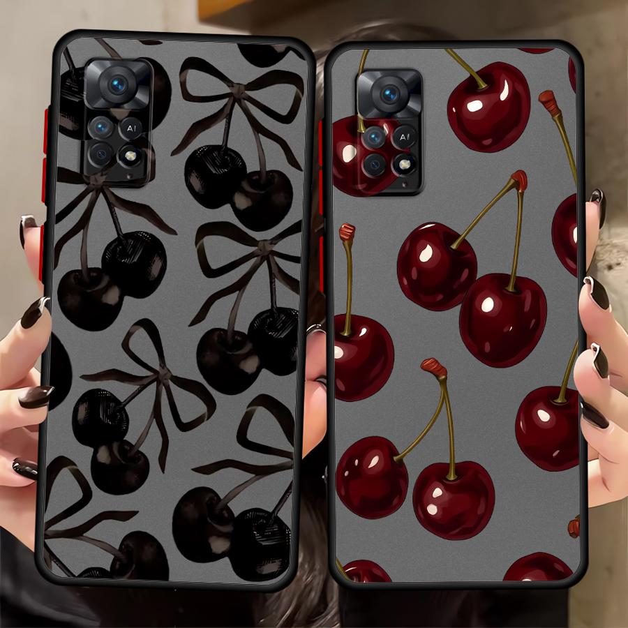 Case for Xiaomi Redmi Note 14 12 13 Pro Plus 10 9S 11 13C 14C A4 Funda Back Phone Cover Stylish Cherry Pattern