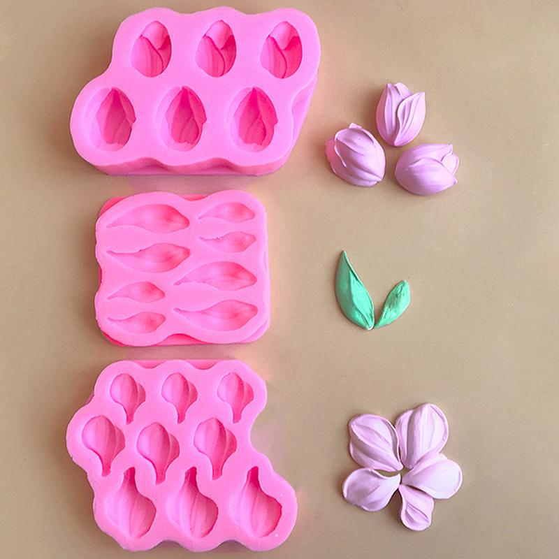 Tulip Flower Silicone Mold Fondant Cake Decorating Tool Baking Tool Handmade Mold Sugarcraft Chocolate Candy Gumpaste Mold