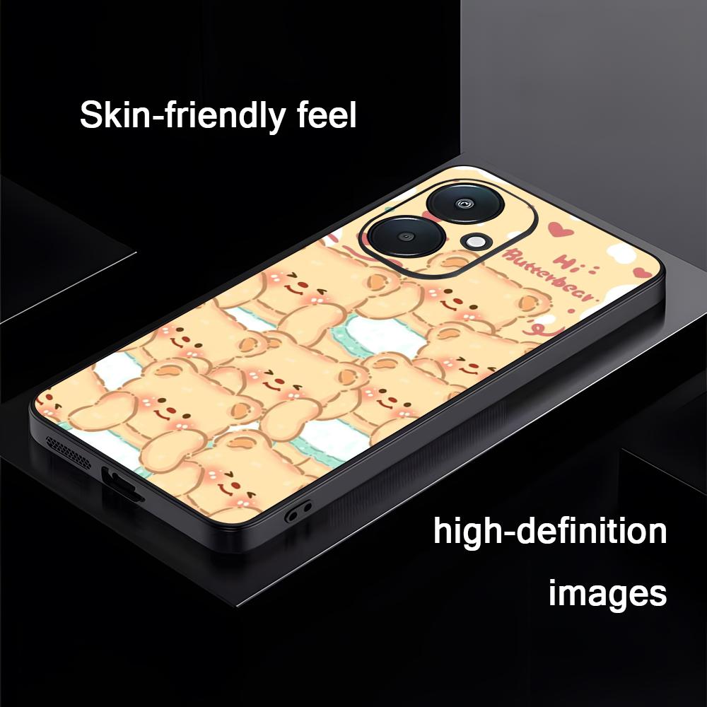 Brand B-Butter Bear Cartoon Phone Case For Xiaomi Redmi 14C 13C 12C Note14 13 12 11 10 Pro Plus S Soft Black Phone Cover
