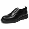 British business dress wedding groom leather shoes men's Korean version autumn black leather breathable inner height increase casual shoes