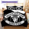 Man Utd Bedding Quilt Set Quilt Cover Pillowcase Home Decoration Birthday Gift (1 * Duvet Cover + 2 * Pillowcase, Without Core)
