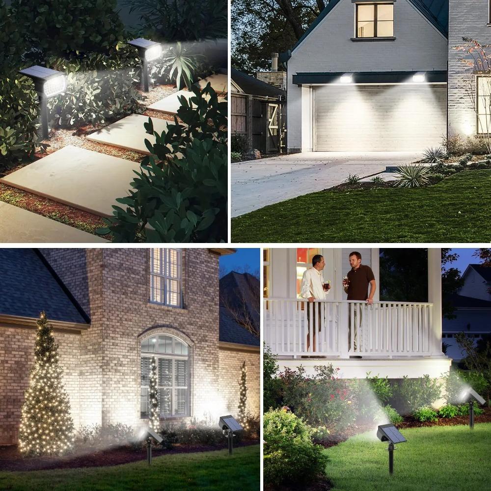 6PCS 23 LED Solar Lights Outdoor IP65 Waterproof Garden Lamp 3 Lighting Modes 2-in-1 for Yard Lawn Walkway Garage Landscape Spotlight