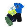 Kids Short Round Relax Graphic Logo Shorts Boys Blue 110 [Champion] T-shirt, Sleeve, Neck, Fit, Print, T-shirt & Set, Casual, CK-ZW02,