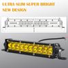 7in 60W Yellow Lens LED Work Light Bar Offroad Fog Driving Lamp IP68 Water Proof Car 4WD Truck Lamp
