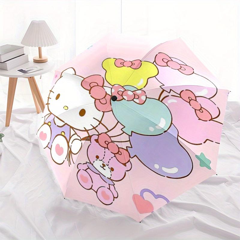 Colorful Balloons Hello Kitty Automatic Opening and Closing Umbrella - Lightweight 3-Fold Design, Suitable for Fans, Travel, Daily Use - Official Prod