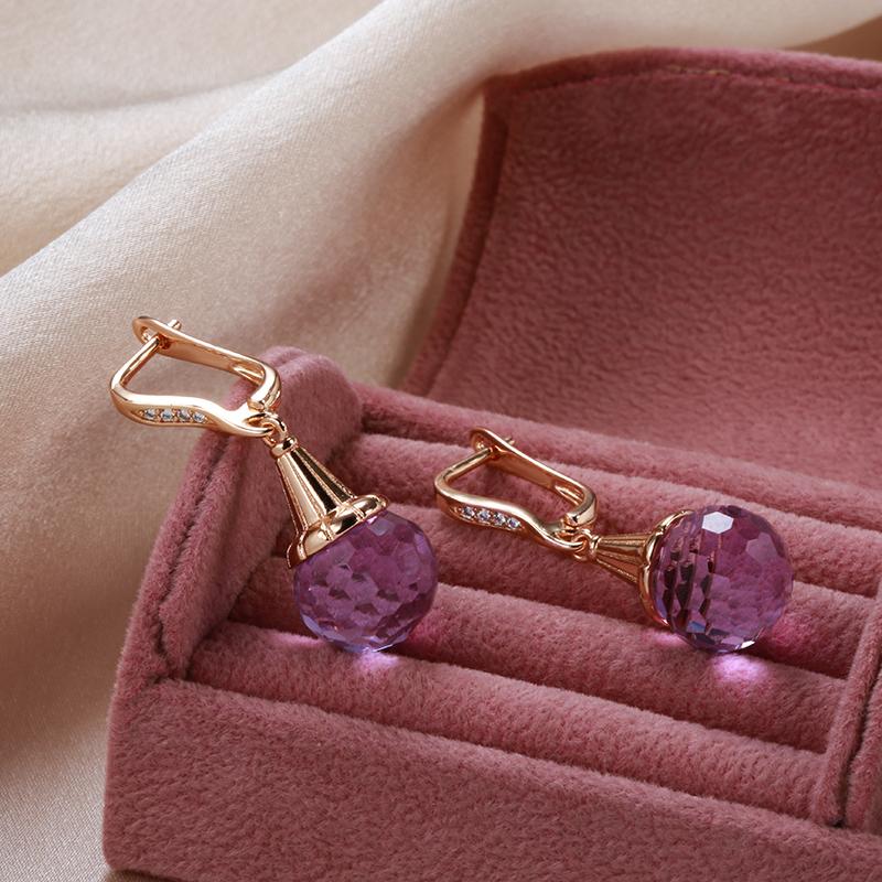 Geometrische Football Cut Zirkon Tropfen Ohrringe für Frauen Gold Farbe Mode Kristall Ball Baumeln Schmuck Persönlichkeit Party Zubehör