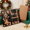 7/16/24 Pcs Brown Series Manicure Set Stainless Steel Nail Clipper Hand& Foot Trimming Tools with Portable Exquisite Storage Box