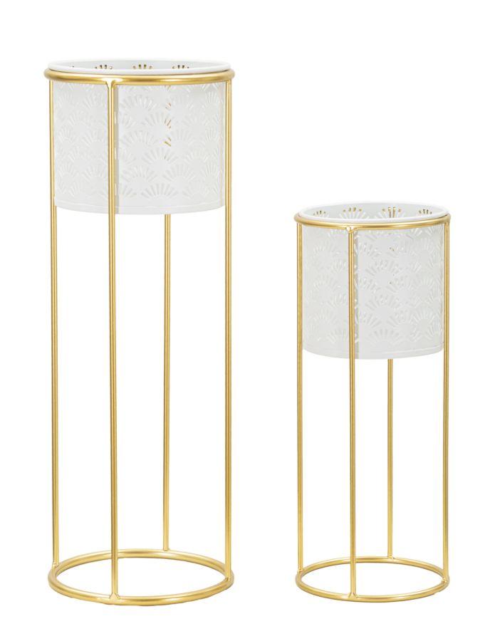 Vase Holder Whity Set 2 Pcs Cm Ø 17X46-14X34