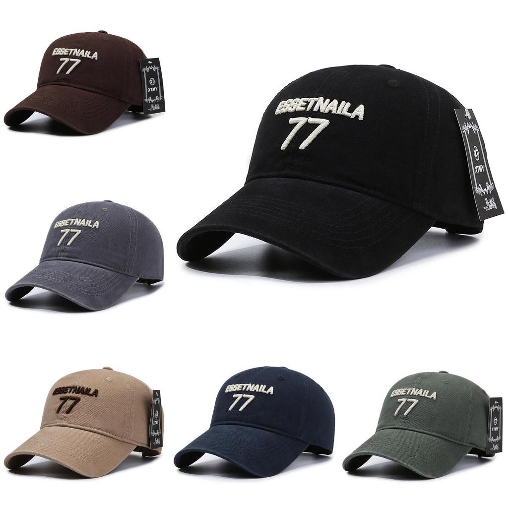 Essetnaila 77 Letter Embroidery Baseball Cap Outdoor Sun Breathable Protection