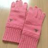 Used Vivienne Westwood Gloves Pink Knit Orb Embroidery