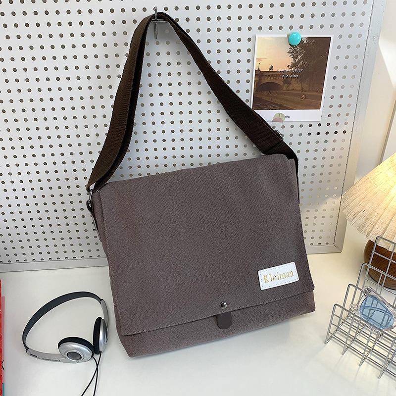 Niche design simple canvas bag men's new versatile casual shoulder bag going oblique span bag