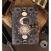 Celestial Sun & moon Handmade vintage leather journal • Deckle edge paper, Blank spell book of shadows grimoire journal, gift for him her