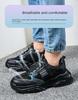 Nuevos zapatos de seguridad de moda para mujer, zapatillas de deporte para mujer, botas de seguridad antigolpes y antiperforación, zapatos protectores transpirables