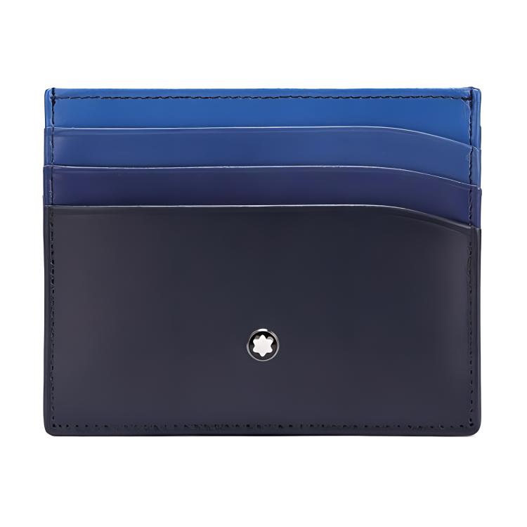 

Montblanc Meisterstück Gradient Leather Card Holder Men Card Holder Black Blue 126213 Shopping Bag Set(Basic Set+Shopping Bag)
