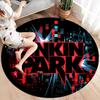 1Pc Linkin Park Urban Beats Print Round Rug Nonslip Floor Mat For Living Room Bedroom Bathroom Holiday Home Decoration