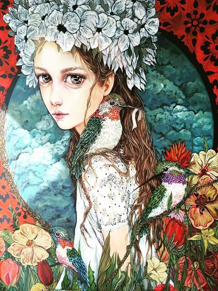Diy 5d Full Diamond Character Embroidery Square Round Drill Flowers Butterfly Girl Cross Stitch Embroidery Handmade Hobby Gift