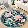 1pc Floral Garden Office Round Area Rug, Indoor Mat Suitable For Office, Under Office Chairs Bedroom Living Room Home Decor, Room Deco