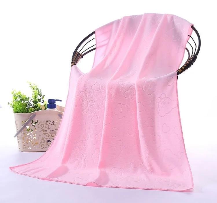 

70x140 см микрофибра жаккардовый медведь мультфильм мужчины и женщины большой банный халат для пляжа загара плавание тренажерный зал йога пара подарок 70x140cm розовый