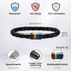 Mprainbow Magnetverschluss Lederarmbänder für Männer Jungen, Regenbogen LGBTQ Pride Armbänder, Handgefertigter Schmuck Geschenk