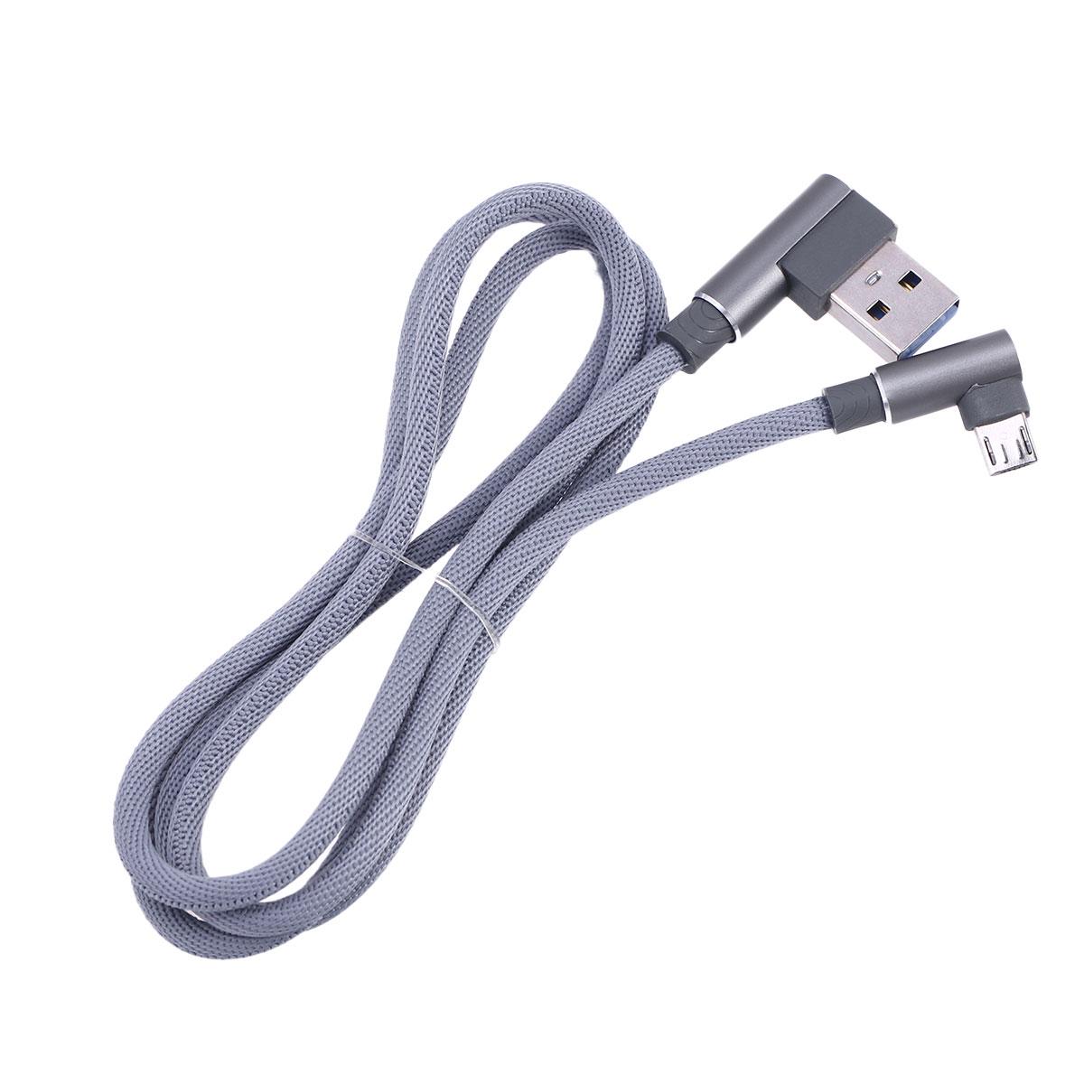 

1M L Shape USB Cable High Speed and Charging Thickened Copper Wire Cord for Phone White USB Cable серый