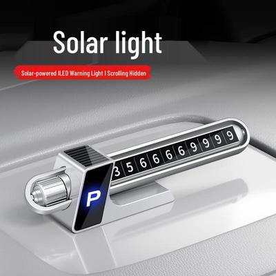 Solar-Powered Luminous Double Number Parking Plate with Warning Light