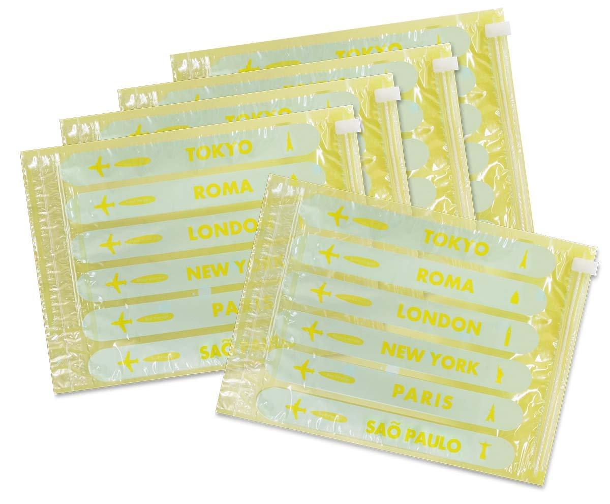 

Компрессионный мешок Lucky Ship Travel Clothing TRIP S размер x набор из 5 шт. Сделано в Японии, желтый [серия WORLD] (27 36см) /