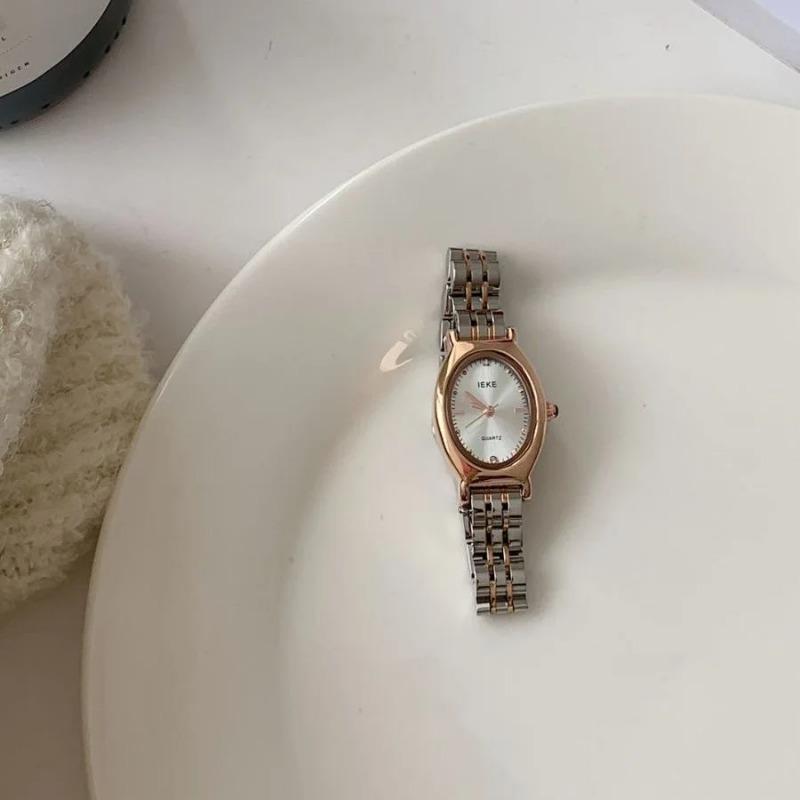Women Quartz Watch Luxury Oval Tonneau Shaped Clock Vintage Roman Numerals Gold Sliver Steel Orologio Reloj Ladies Wristwatch