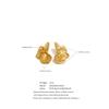 Eetit Stainless Steel Metal Petal Flower Stud Earrings 18K PVD Plated Versatile Daily Attractive Jewelry for Women Gift