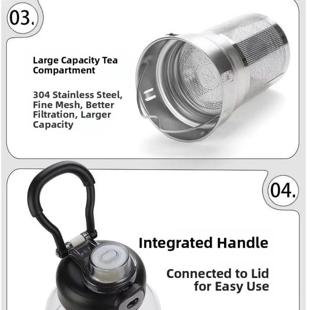 Large Capacity Tea Separation Cup Thickened Glass Tea Water Bottle Glass Water Cup  Water Drinking