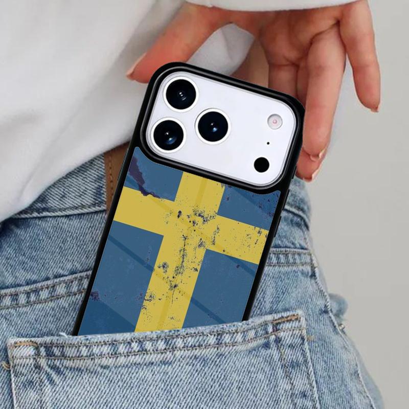 

Swedish National Country Flag Phone Case for iPhone 17ProMax 12 13 14 15 16e 17 Pro Max Plus Air Cover iPhone 12 mini