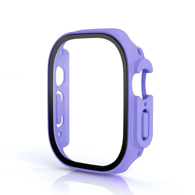 HD Tempered Glass+Case For Apple Watch Ultra 3/2/1 49mm PC Bumper+Screen Protector Cover iWatch Series Ultra 3 49mm Accessories