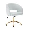 Home Office Swivel Velvet Desk Chair Modern Tufted Accent Armchair with Gold Base Ergonomic Computer Task Stool for Living Room