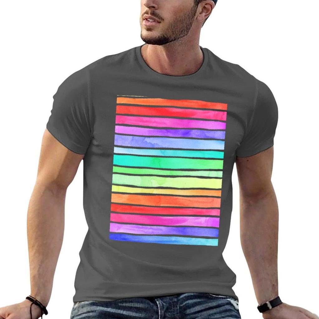 Ever So Bright Rainbow Stripes Tshirt Funny T Shirts Unisex Anime T Shirts Oversize Cotton T Shirts Unisex 100 Tshirt